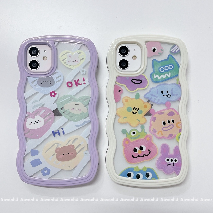 Ốp Điện Thoại Họa Tiết Hoạt Hình Quái Vật Doodle Dễ Thương Cho iPhone 13 12 11 Pro Max SE2020 X XR XS Max 8 7 Plus