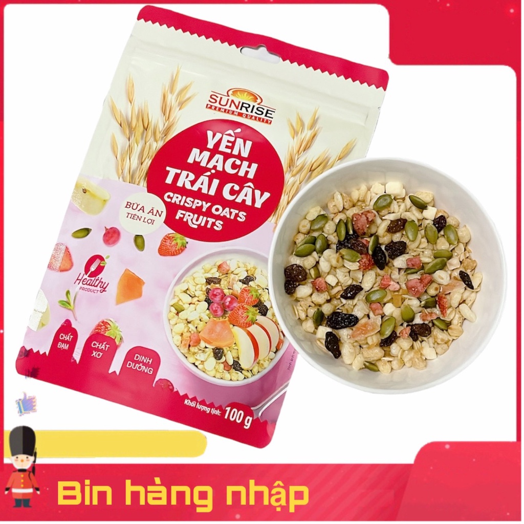 Yến mạch trái cây sunrise granola túi zip 300g