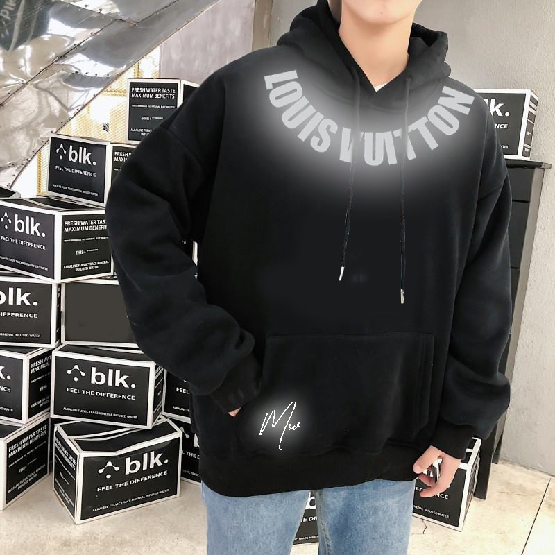 Áo nỉ hoodie LVT phản quang quanh cổ áo nỉ bông nam nữ dáng rộng chất vải mềm mịn | BigBuy360 - bigbuy360.vn