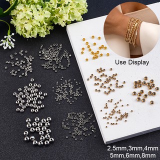 Bộ 20-100 hạt tròn BENECREAT bằng thép không gỉ 304 mạ vàng