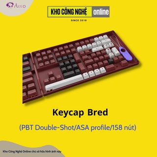 Keycap AKKO BRED (PBT Double-Shot/ASA profile/158 nút) - Hàng Chính Hãng