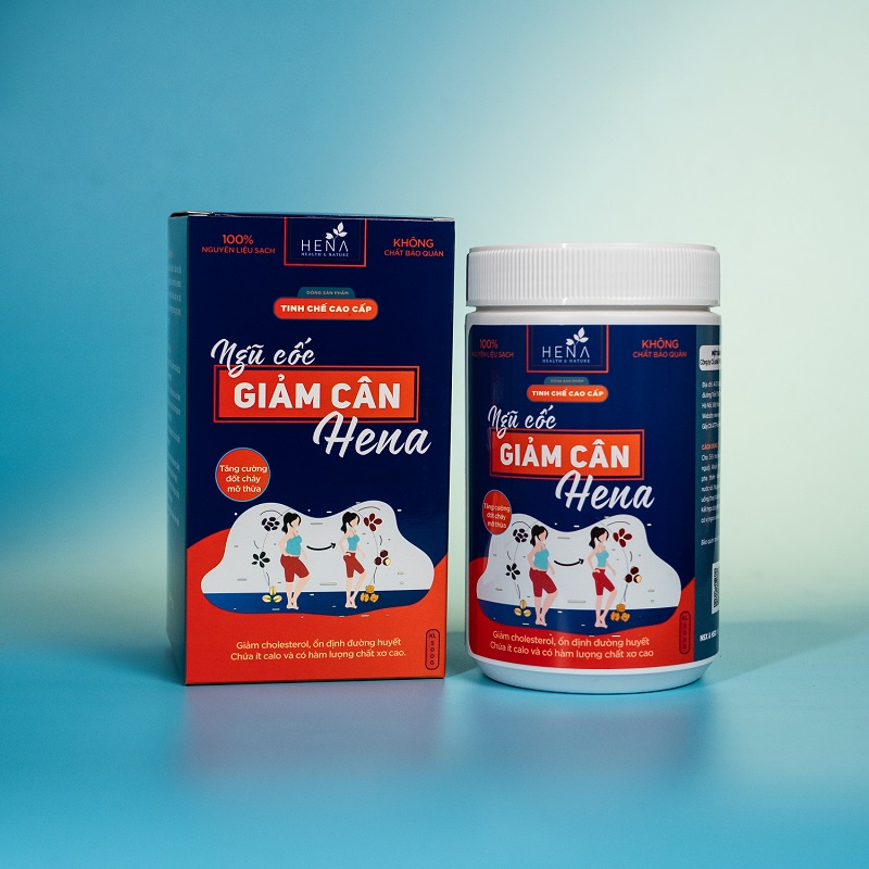 Bột Ngũ Cốc Ăn Kiêng Giảm Cân Hiệu Quả Cao Cấp Hena 500G, Ngũ Cốc Giảm Cân Ăn Kiêng Tinh Chế Nguyên Liệu Hữu Cơ