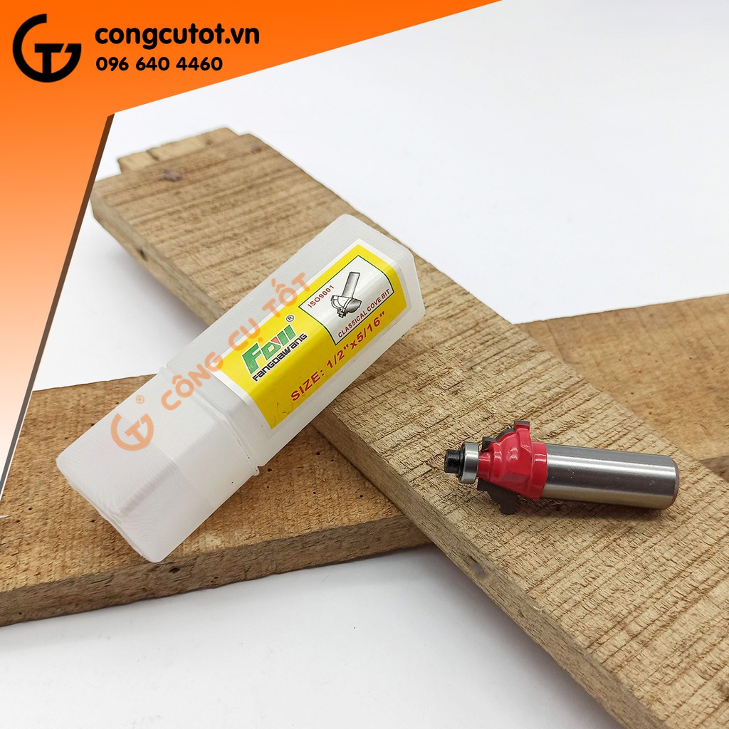 Mũi phay gỗ lồi 2 chỉ chân 12.7m bán kính tùy chọn