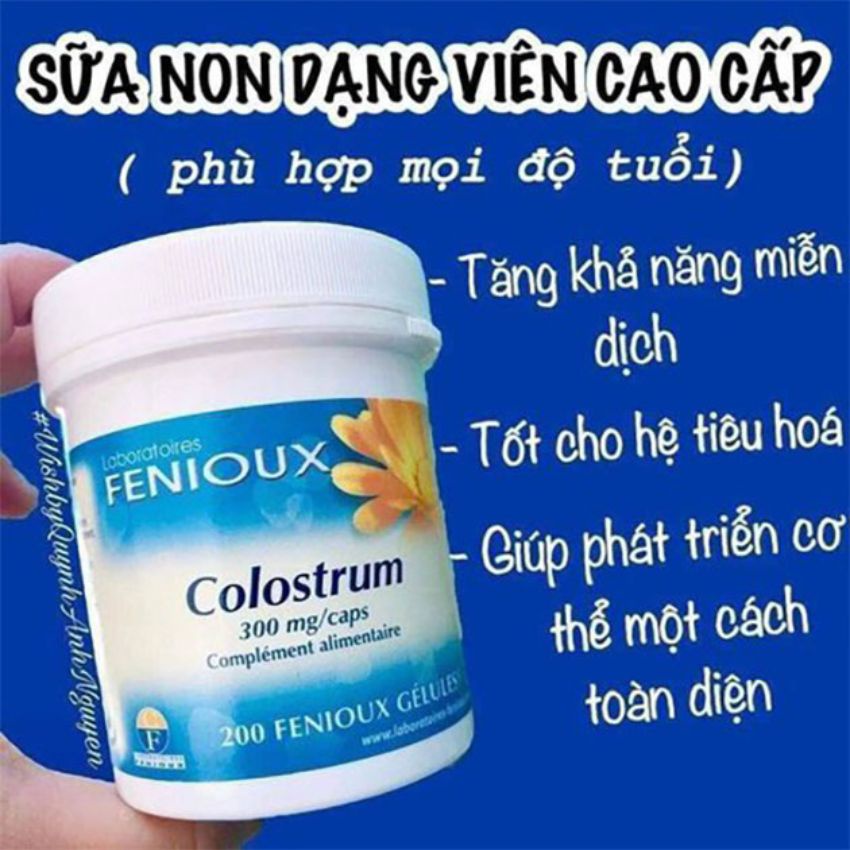 Sữa Non Colustrum Fenioux Pháp Cho Bé Từ Sơ Sinh Tăng Đề Kháng cải thiện hệ miễn dịch 200 viên