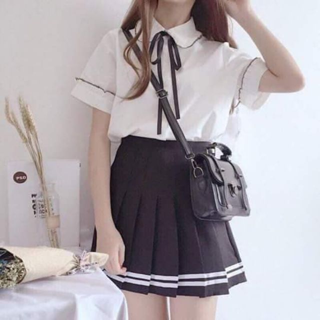 [Rẻ vô địch] Chân váy xếp ly tennis viền hai sọc, có lót quần | BigBuy360 - bigbuy360.vn