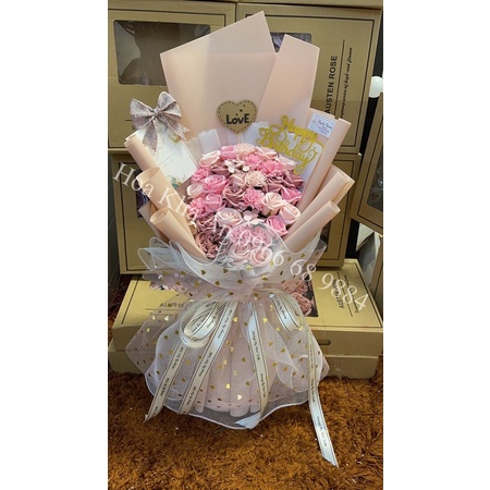 Bó hoa Sáp mix cao cấp. Bền vĩnh cửu. KT 45 x 70cm