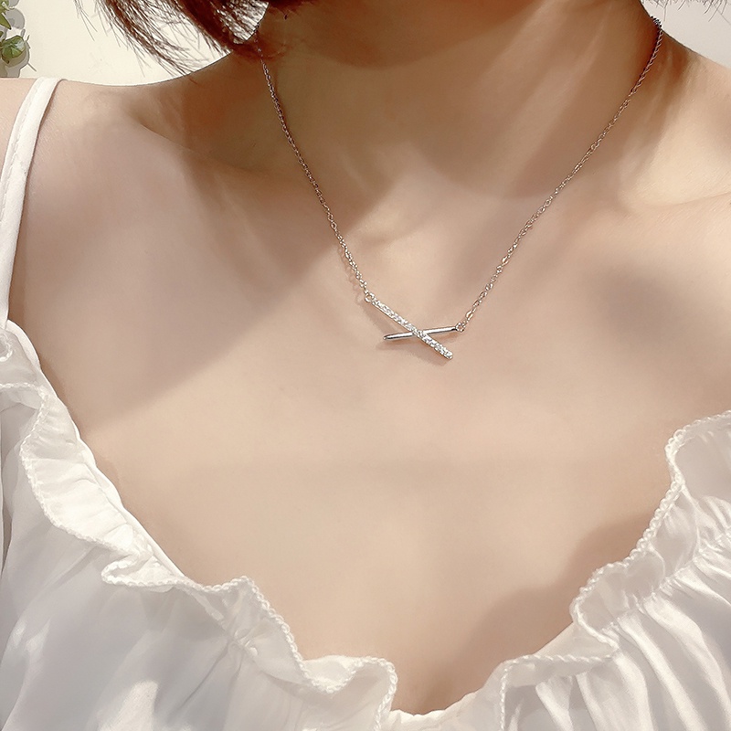 Vòng cổ Mặt Chữ X Sang Trọng Phong Cách Hàn Quốc Cho Nữ