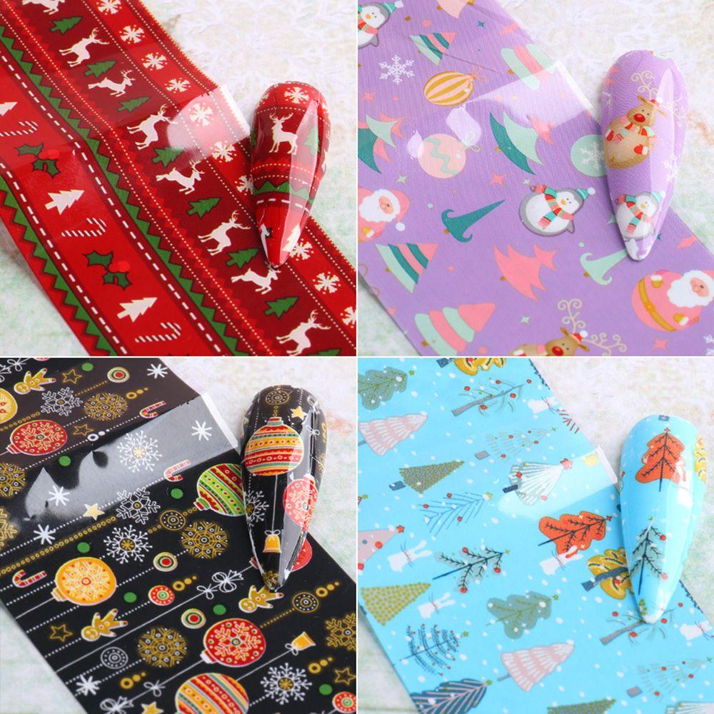 Set 10 Miếng Dán Trang Trí Móng Tay Chủ Đề Năm Mới