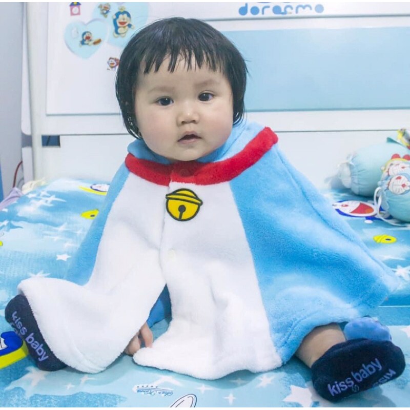 KHĂN LÔNG ÁO CHOÀNG TRẺ EM 0-1 TUỔI DORAEMON DOREMON