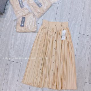 Chân váy dập xếp li cài khuy xịn sò