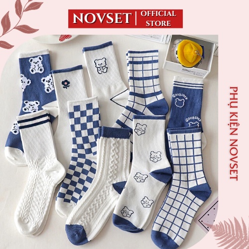 Tất vớ nữ nam cao cổ dài trắng dễ thương hàn quốc đẹp Novset chân thấp nhún đủ Mẫu TDN-01 [ MÃ A503 ]