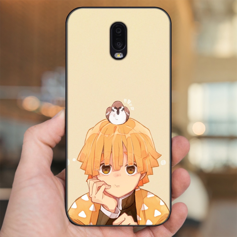Ốp lưng Samsung J7 Plus viền đen in hình Zenitsu Kimetsu no Yaiba