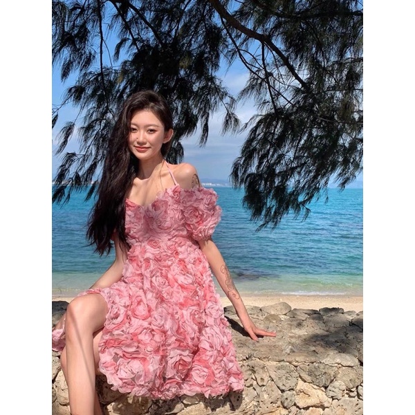 ✨💕Đầm hoa hồng siêu bánh bèo, hàng loại 1