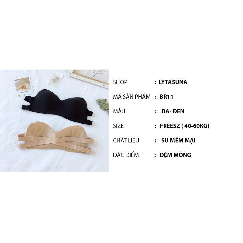 Áo lót Bra Nữ Su Quây Đệm Bàn Tay Không Gọng Mềm Mịn Freesize < 60kg BR11 ( Tặng Dây Quai Trong) | BigBuy360 - bigbuy360.vn