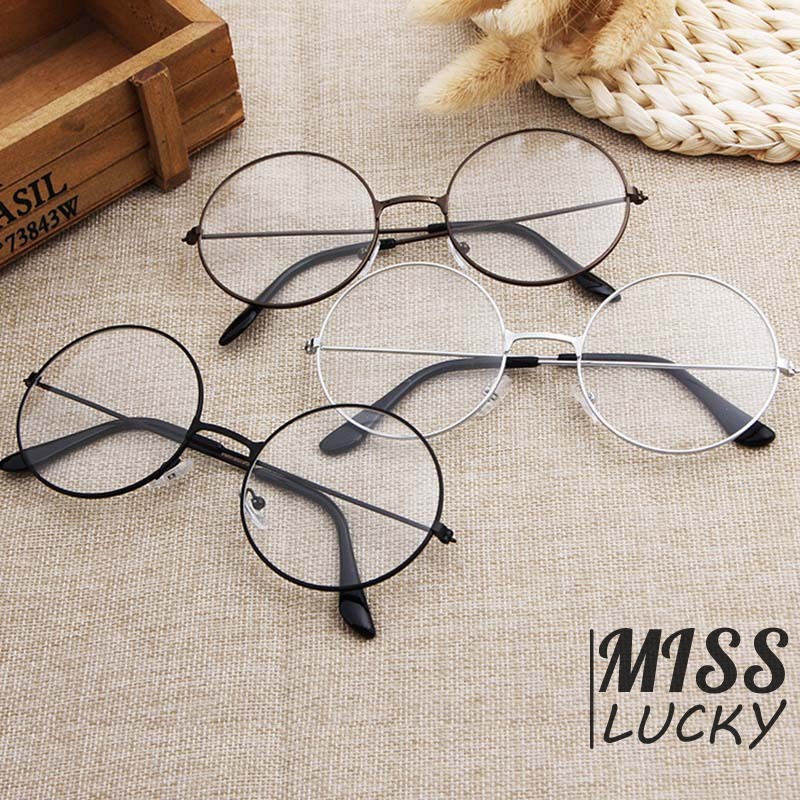 Kính mắt gọng tròn trong suốt kiểu dáng đơn giản thời trang