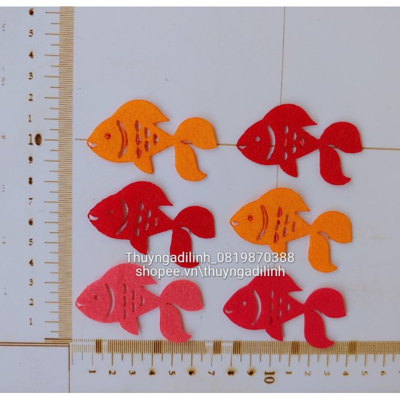 Sét 20 con cá vải nỉ dài 6cm mầm non