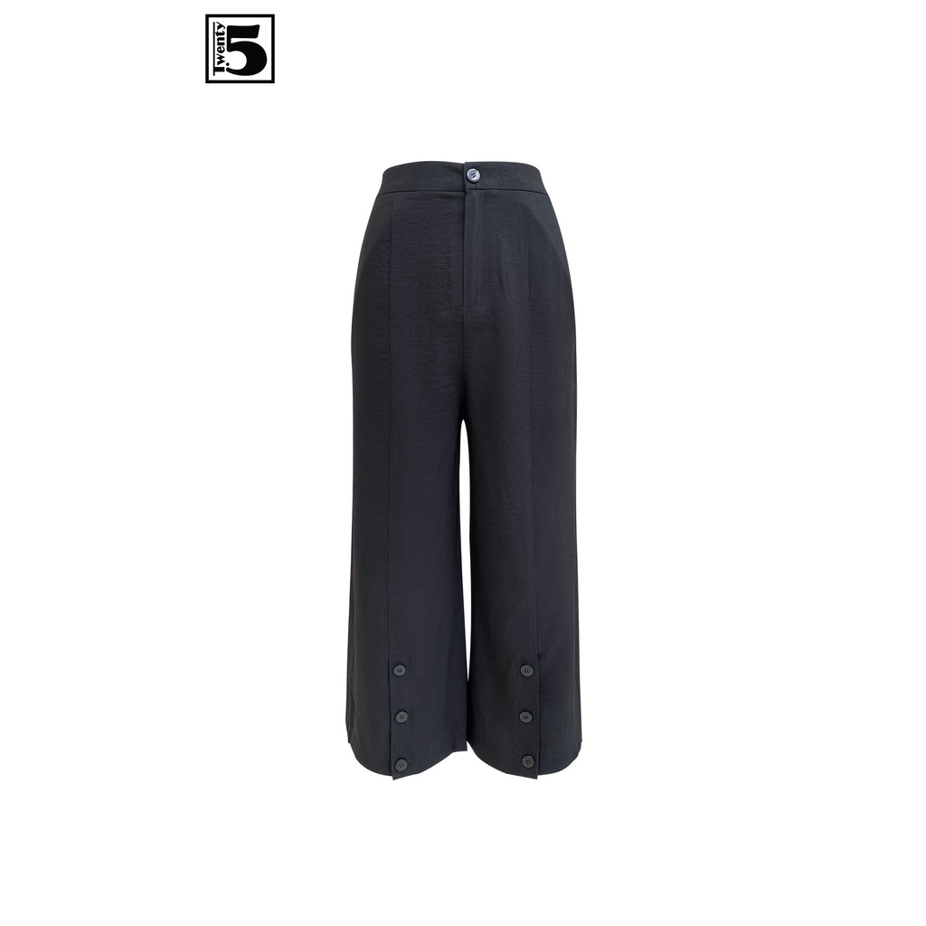 Quần vải nữ công sở suông rộng lửng gấu cài cúc Twentyfive N632