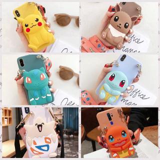 Ốp điện thoại kèm ví in hoạt hình + dây đeo cho Apple iPhone 6 6S 6Plus 6SPlus 7 8 7Plus 8Plus