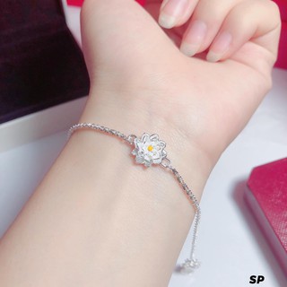 Lắc tay bạc mặt bông sen MS75a