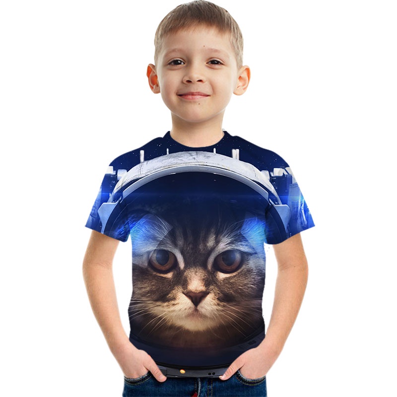 Áo Thun In Hình Động Vật Dễ Thương Cho Bé Trai