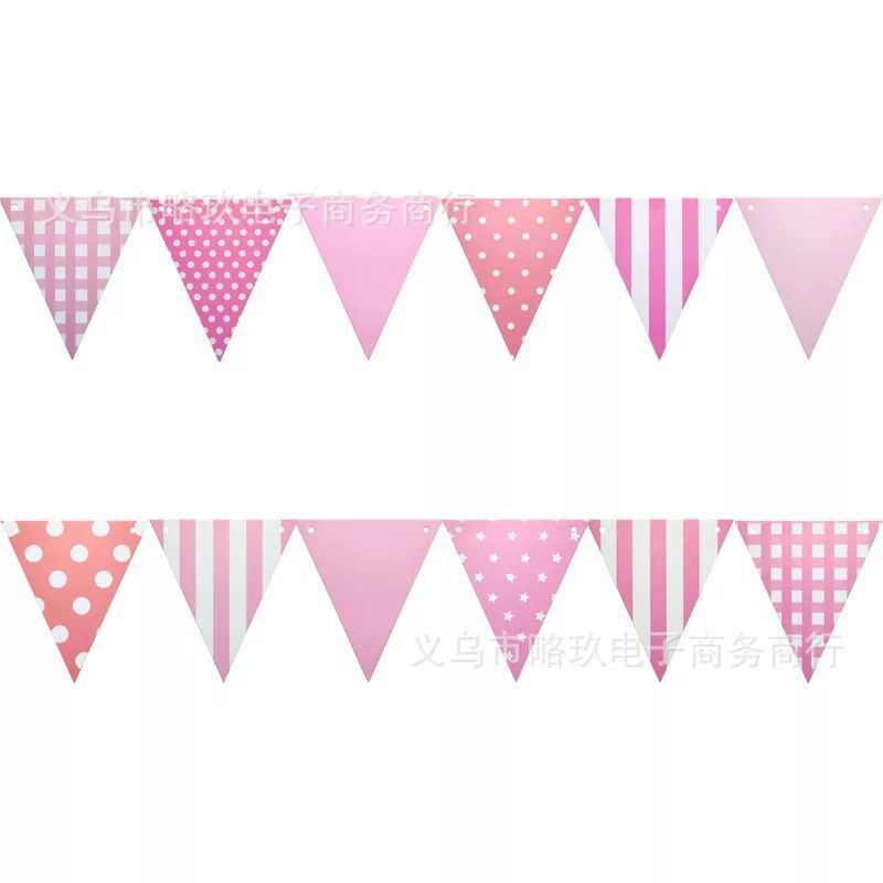 Dải Băng Rôn 12 Lá Cờ Đầy Màu Sắc Dài 2.5M Trang Trí Sinh Nhật Bé