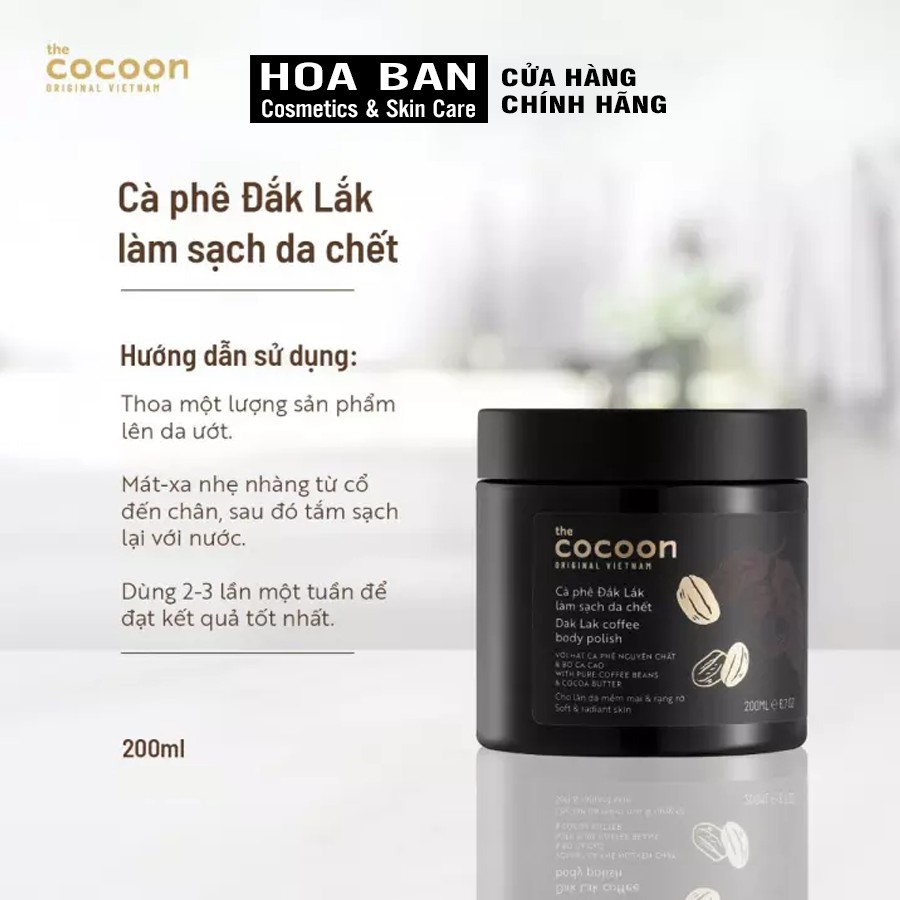 Cà phê Đăk Lăk làm sạch da chết Cocoon 200ml Tẩy da chết - Hoa Ban Cosmetic | BigBuy360 - bigbuy360.vn