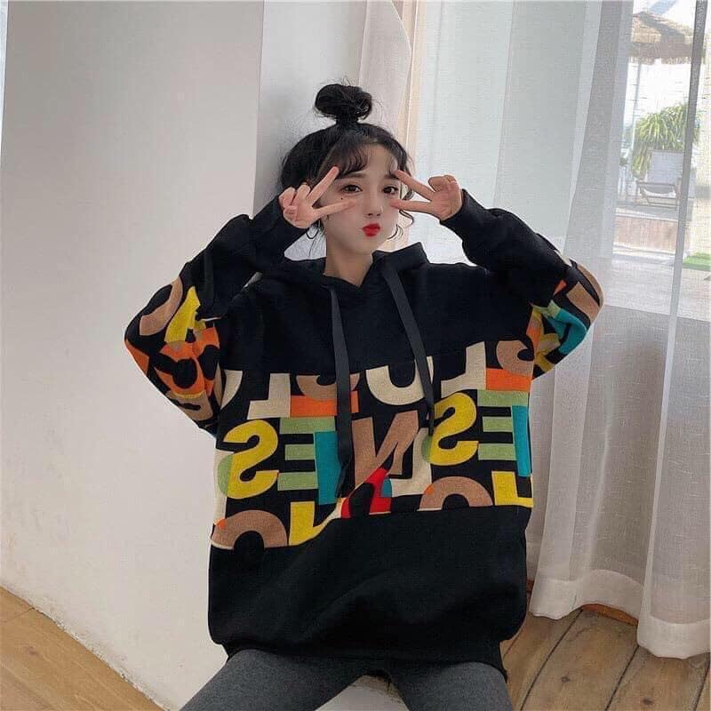 áo Nỉ Hoddie Nam Nữ Dáng Unisex Form Rộng Tay Dài Phong Cách Hàn Quốc