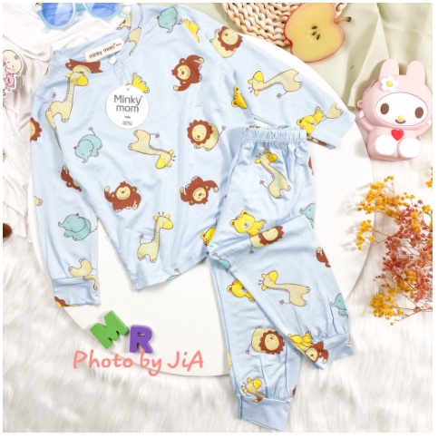 Bộ Thun Lạnh Thu Đông Dài Tay Gấu Brown Bé Trai Bé Gái  Size 8-18kg 💖 Thiết Kế Cạp Cao Giữ Ấm Tốt Cho Bé Khi Ngủ