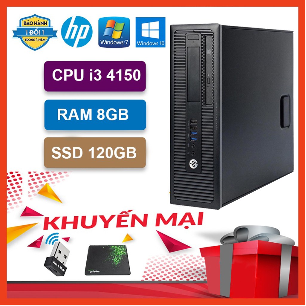 Máy Bộ Văn Phòng 🎉 Bộ Máy Tính Để Bàn Cũ | HP ProDesk 600G1 ( I3 4150/8G/120G )  - Bảo Hành 12 Tháng.