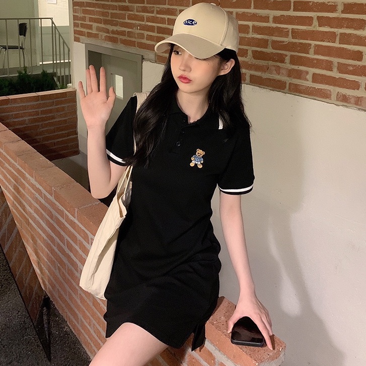 Đầm Cổ Polo Màu Trắng Dáng Ôm Thời Trang Mùa Hè Hàng Mới Dành Cho Bạn Nữ