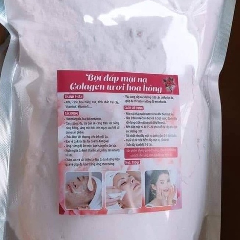 500g mặt nạ bạc hà, hoa hồng collagen handmade