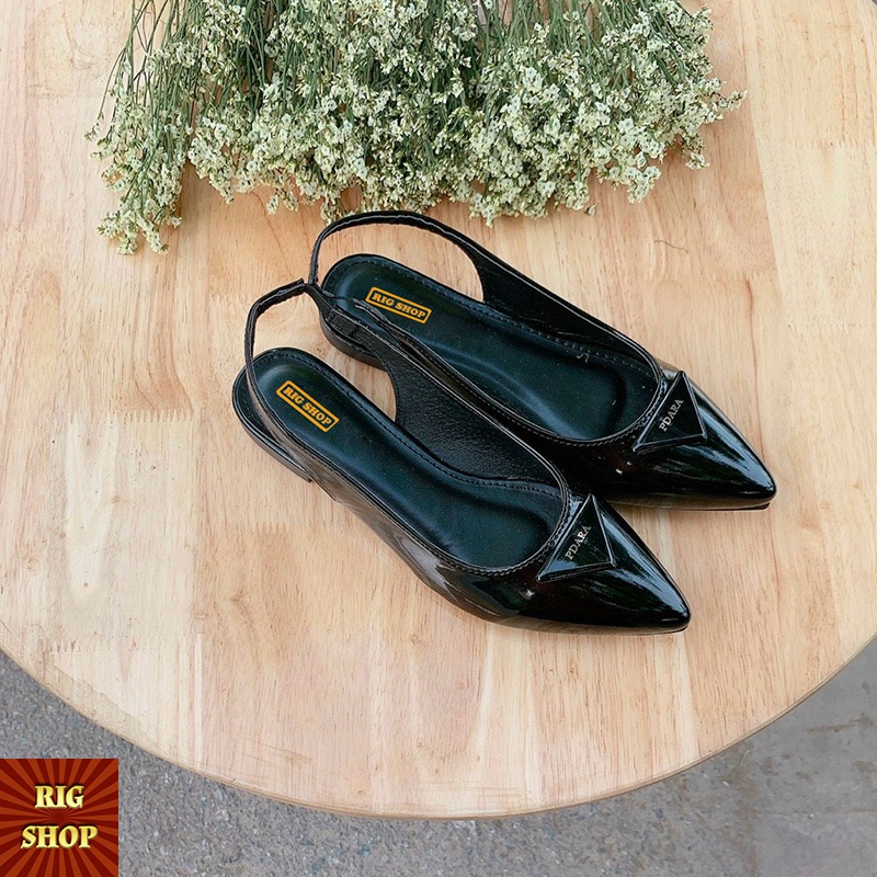 Giày bệt da bóng 2 màu siêu xinh hàng cao cấp