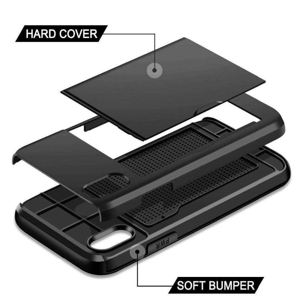 Ví Ốp Điện Thoại Dạng Giáp Chống Sốc Có Ngăn Đựng Thẻ Cho Iphone 13 Pro Max 13 Pro 12 Pro Max Se 2020 11 Pro Max
