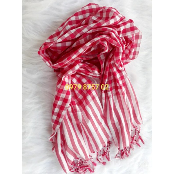 khăn rằn nam bộ màu ĐỎ TRẮNG 60x165cm ( hàng có sẵn )