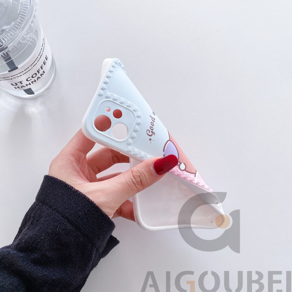 2021 Love Good Night Blue & Pink Bear Rabbit Cell Phone Case Cover 12 Pro Pro Max Mini 11Pro 11ProMax 7 8 7Plus 8Plus X XS XR XSmax Vỏ mềm mờ