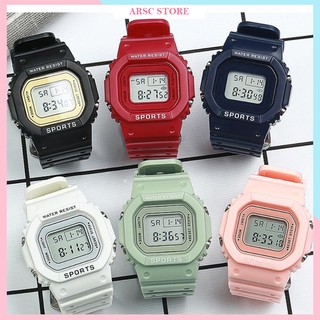 Đồng hồ thể thao nữ SPORT mặt chữ nhật dây cao su size 36x32mm