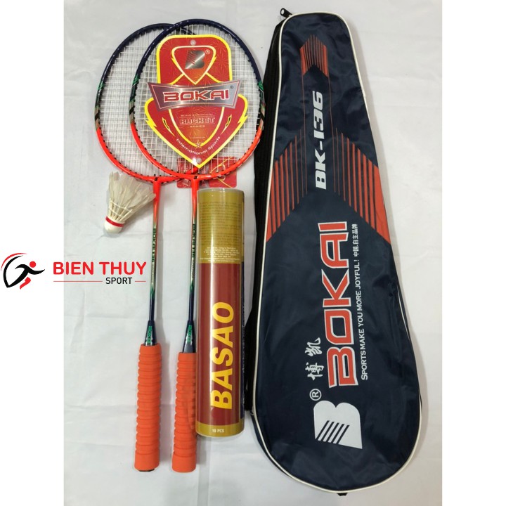 combo bộ 2 cây Vợt Cầu Lông BOKAI ( BK -136 ) - Tặng ngay hộp Cầu Ba Sao 10 quả