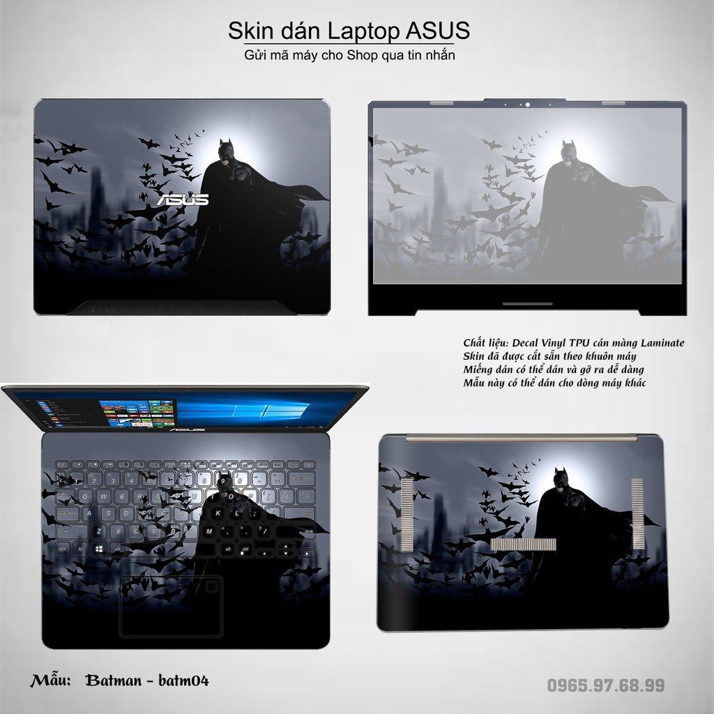 Skin dán Laptop Asus in hình Người dơi (inbox mã máy cho Shop)