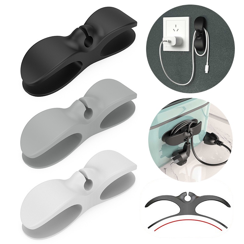 Giá Đỡ Kẹp Dây Cáp Sạc USB Tự Dính Sắp Xếp Gọn Gàng Cho Nhà Bếp