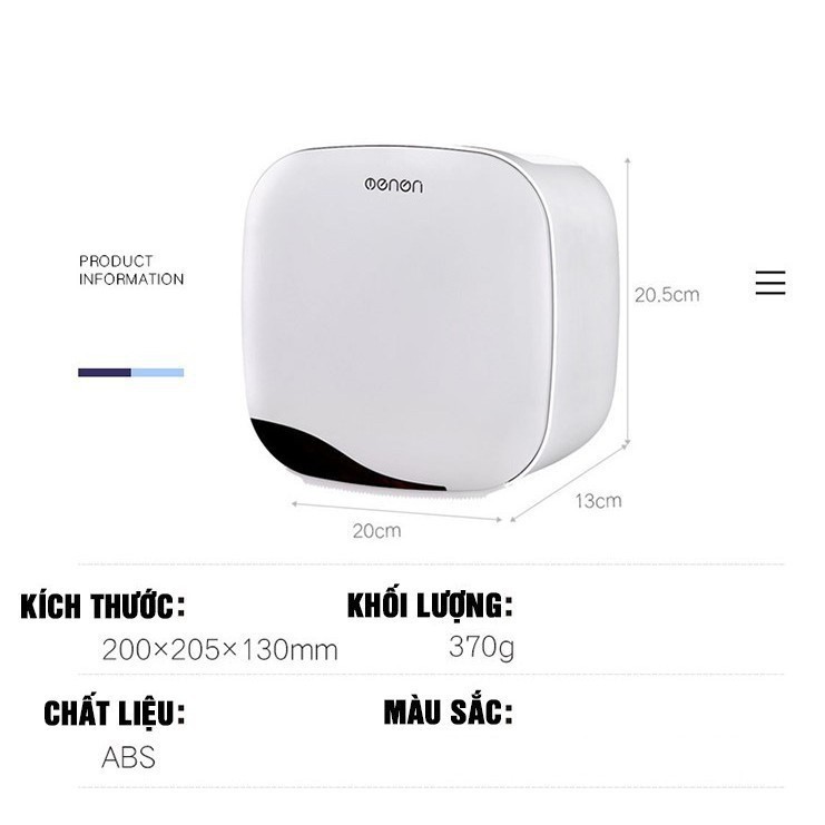 Hộp Đựng Giấy Vệ Sinh OENON Chống Nước 2 Ngăn Tiện Lợi (Tặng Kèm Miếng Dán)