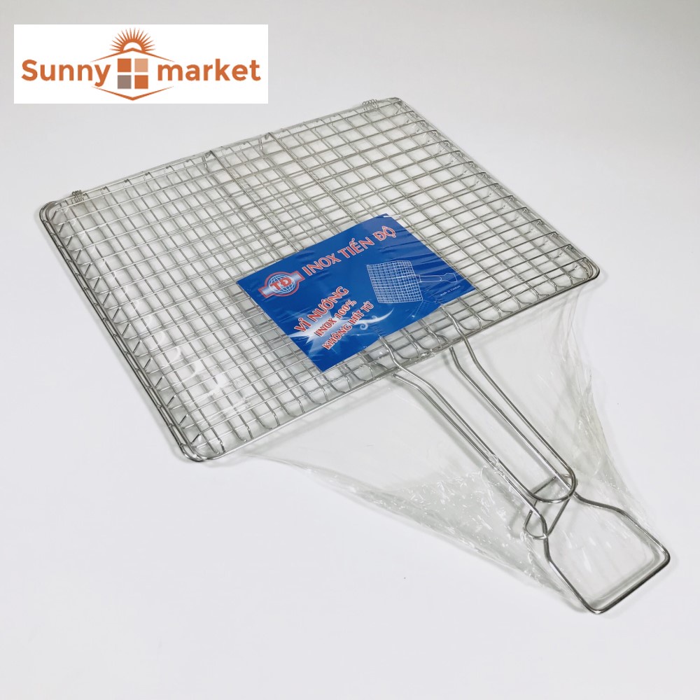 Vỉ nướng hộp inox cao cấp, tiện dụng kích thước 23 x 18cm , vỉ nướng hộp inox Tiến Độ