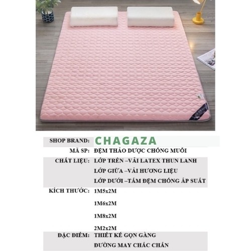 Đệm thảo dược NATURAL Đệm ngủ bông ép CHỐNG MUỖI  CAO CẤP KHÔNG KÈM GỐI