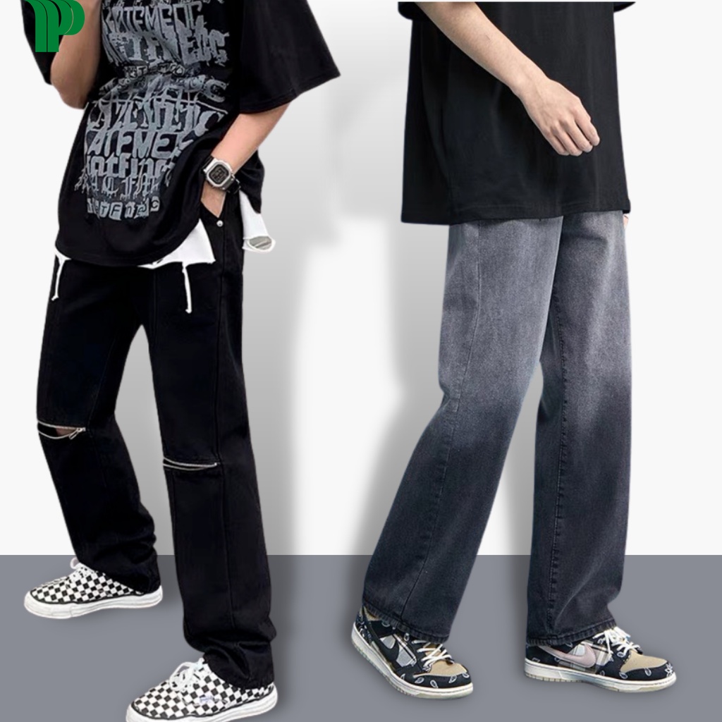 Quần jean nam rách gối chất jean dày dặn co dãn mềm mại hot trend quần bò nam  rách PT.sg68  Q220