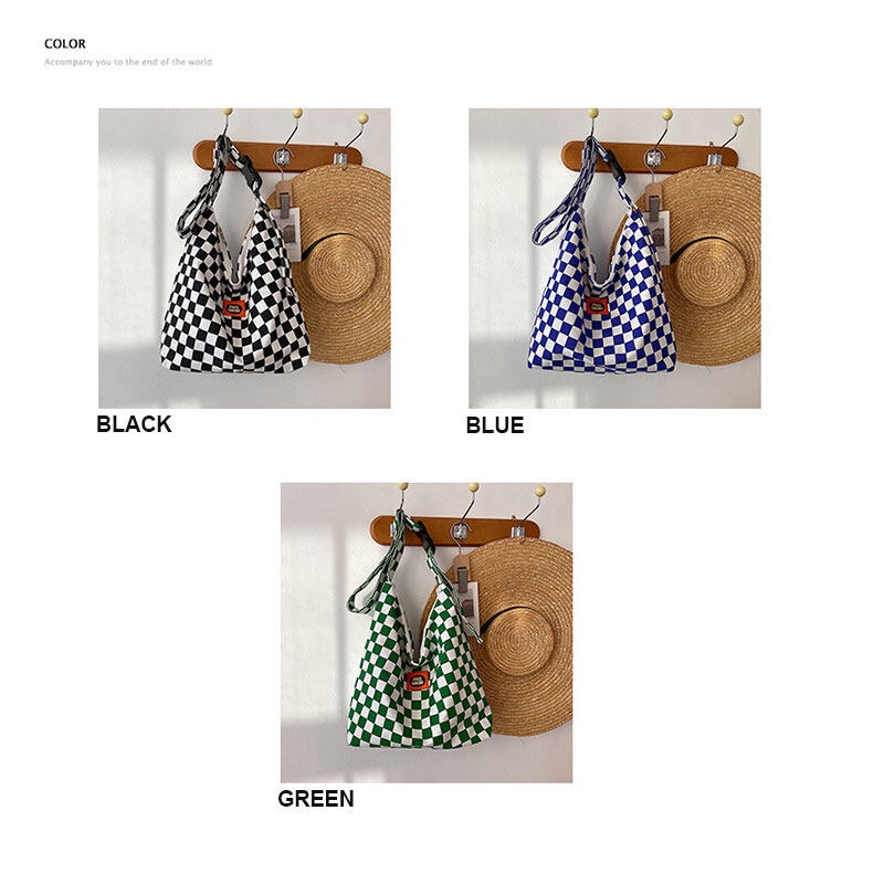 Túi xách YADOU vải canvas cỡ lớn kẻ sọc ca rô dễ thương cho nữ