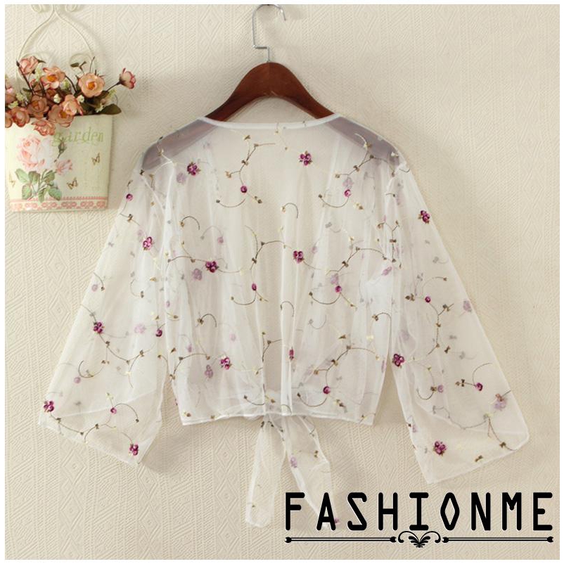 Áo khoác ren lưới thiết kế tay lửng hợp thời trang dành cho nữ | BigBuy360 - bigbuy360.vn