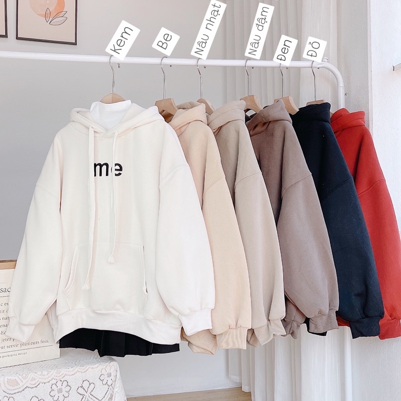 hoodie thêu chữ Me