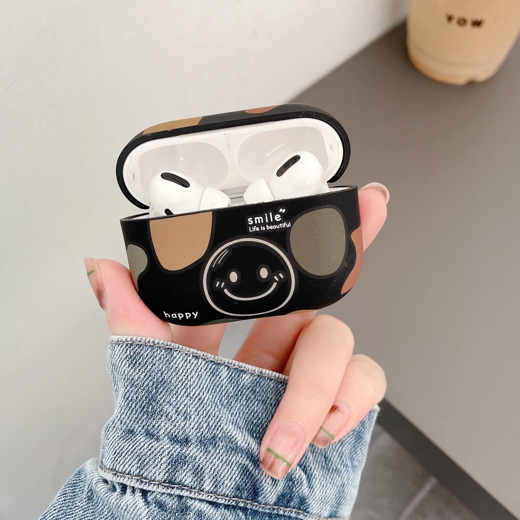 Vỏ Bảo Vệ Hộp Sạc Tai Nghe AirPods3 AirPods3 Họa Tiết Rằn Ri Mặt Cười Màu Nhám Dễ Thương 2021