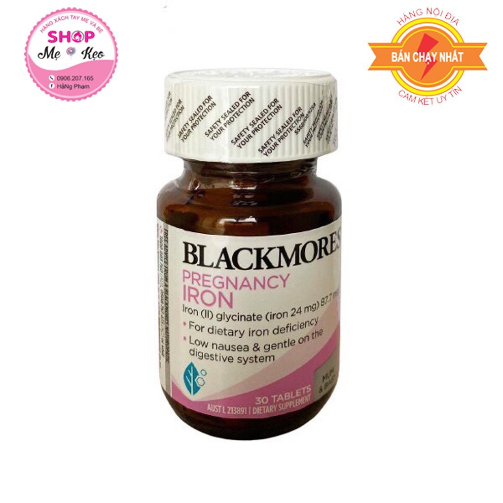 {Đủ Bill + Tem Chemist} Sắt Bà Bầu [Úc] Blackmores Iron for woman - lọ 30 viên - Mẫu mới 2021