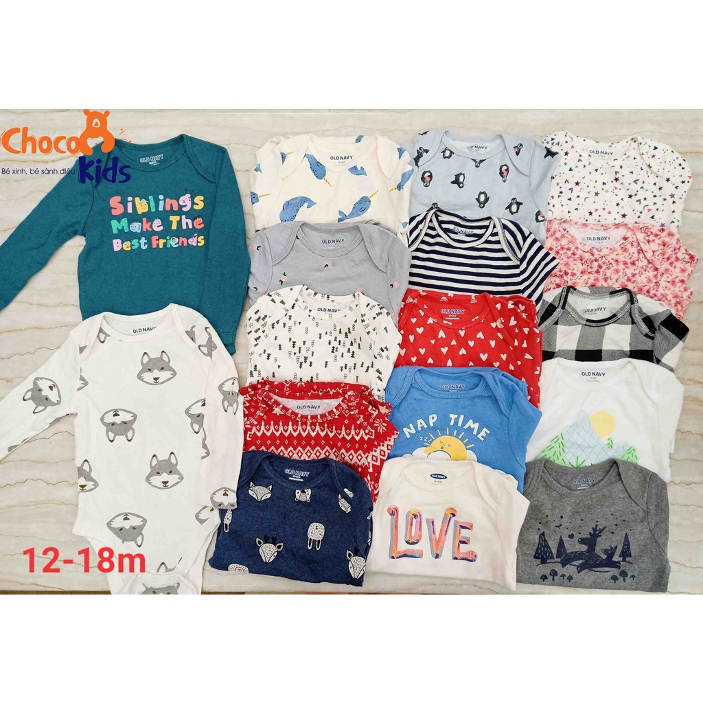 Set 2 Body Chip cho bé trai bé gái dài tay bộ áo liền thân HÀNG ĐẸP CHUẨN