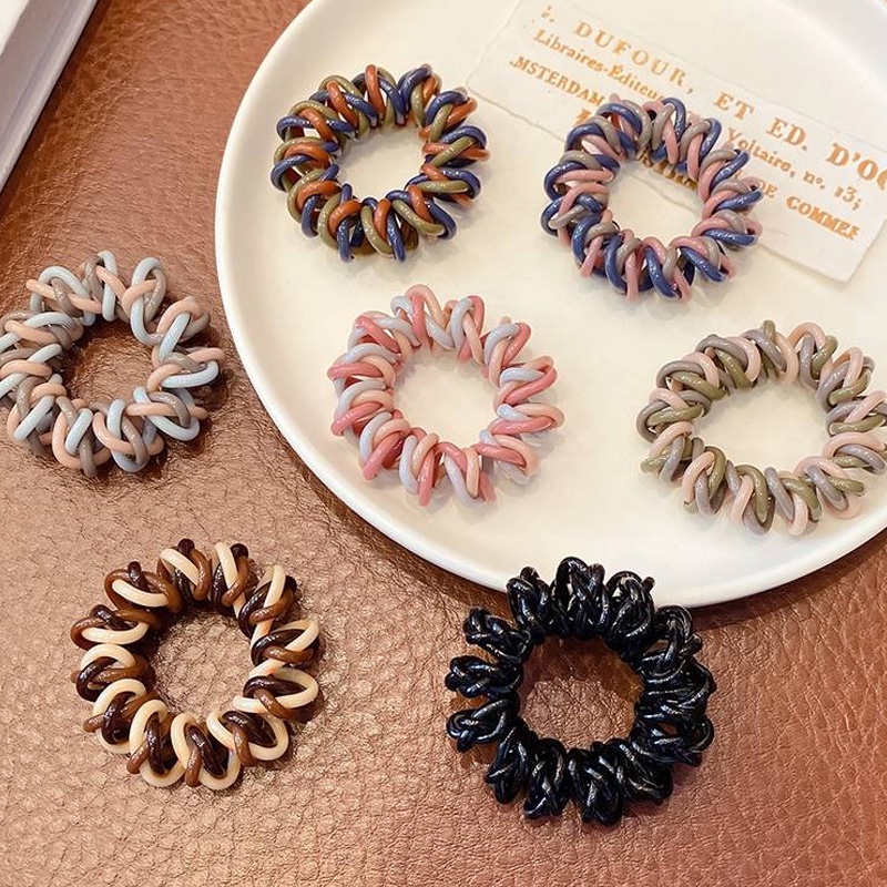 Dây Buộc Tóc Dạng Dây Bện Màu Sắc Tương Phản Chống Thấm Nước